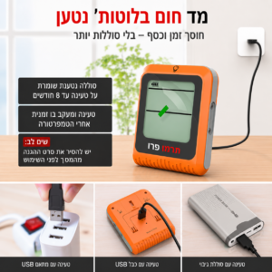 מדחום לבשר 2 חיישנים משדר בלוטוס לטלפון